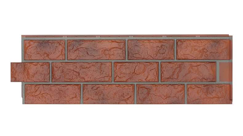 Zierer plaquettes de parement exterieur aspect pierre de carrière BS1 - 1140 x 359 mm rouge flammé en PRV