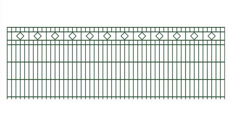 planeo Clôture décorative à double fils Carré 6/6/6 RAL 6005 Vert mousse