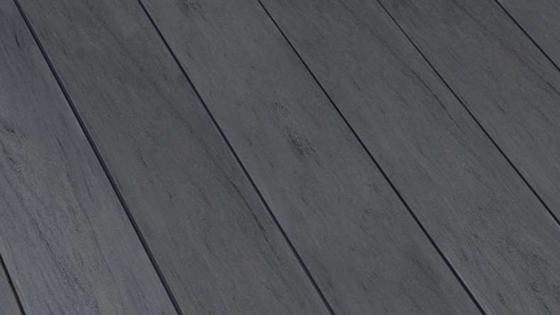planeo terrasse composite - lame massive chêne fumé gaufré/strié - 1m à 6m