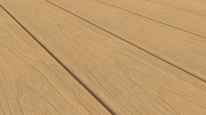 planeo WOODLine Nature - Lame de terrasse WPC CoEx enrobée chambre creuse - sable 3m structuré/lisse brossé