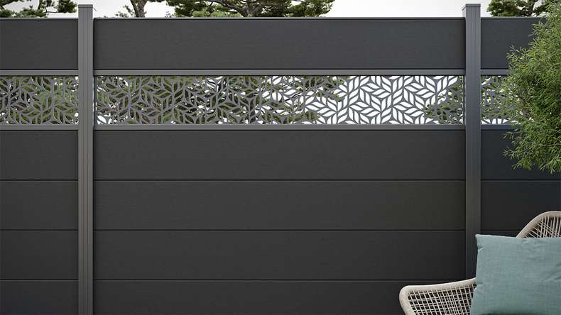 planeo Gardence Strong XL - Clôture composite à emboîter standard gris Anthracite