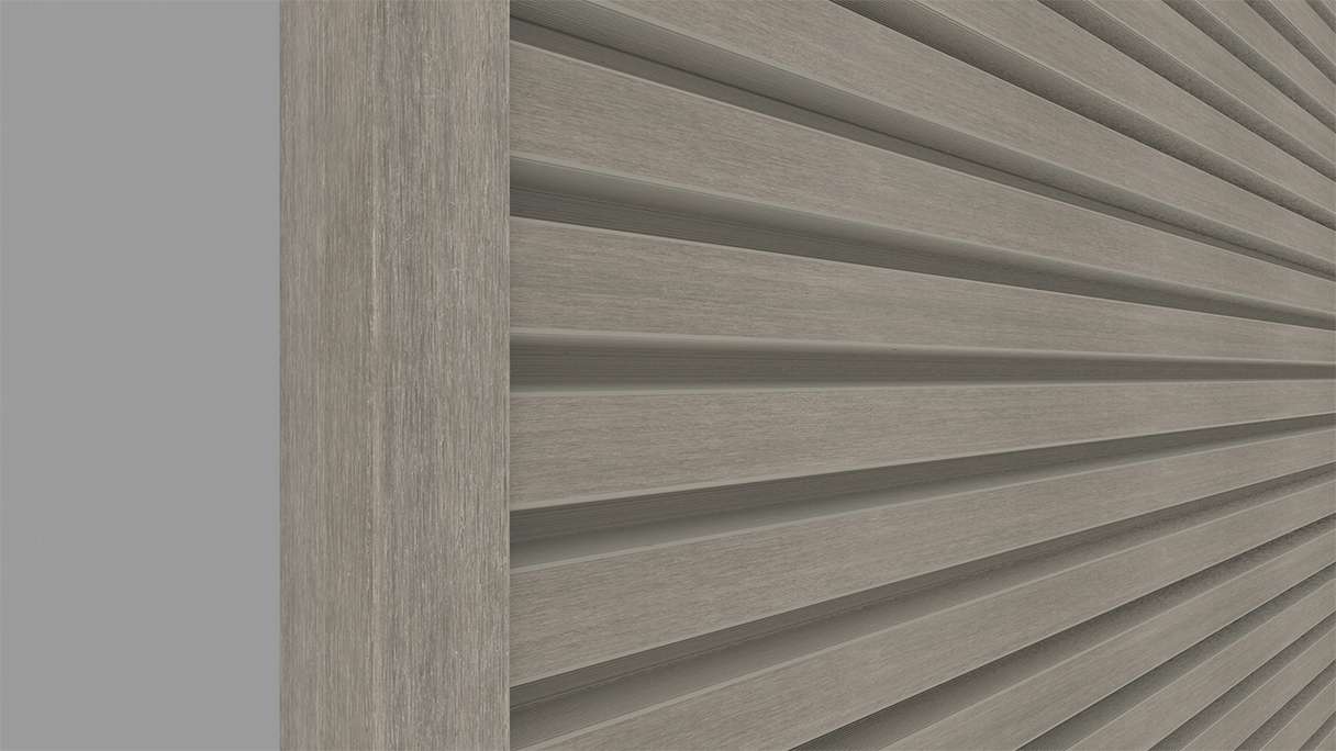 planeo LINEA - Profilé d'extrémité en aluminium CoEx, gris clair, 3000 x 74 x 61 mm