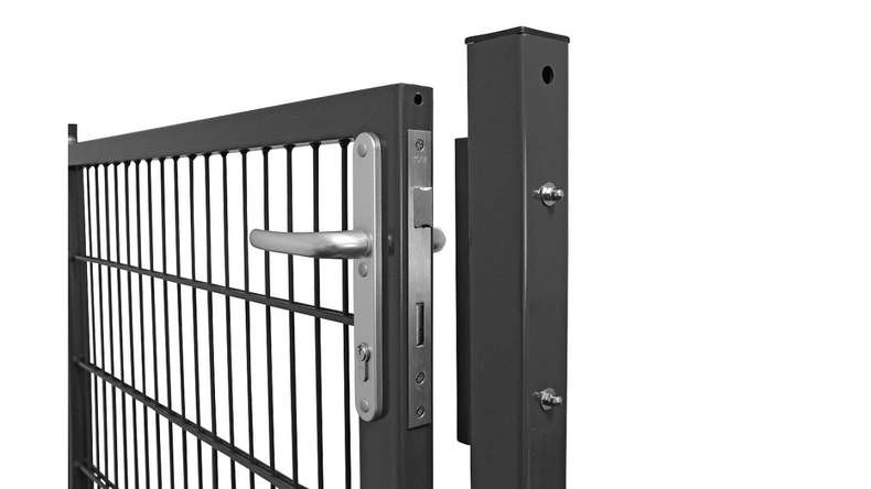 Porte universelle planeo medium à 1 vantail anthracite H 1200 x L 1000 mm poteaux de porte inclus