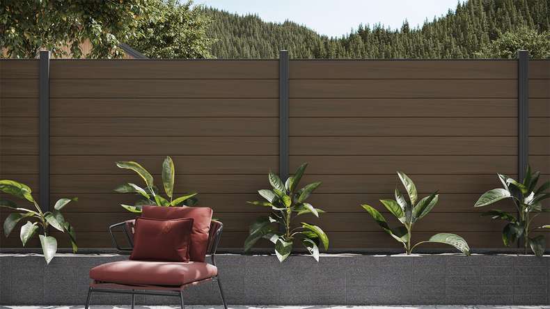 planeo Gardence Strong - Clôture composite Carré noyer