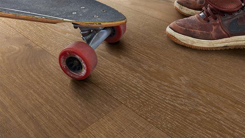 Sol en bois MEISTER Lindura HD 400 - 08903 Chêne authentique gris olive structure vintage, huilé naturel 2200 x 270 x 11 mm (500213-2200270-08903)