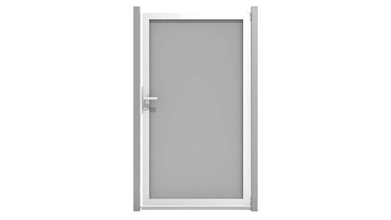 planeo Gardence Resistant - Brise-vue en HPL « Tor » gris uni avec cadre en aluminium