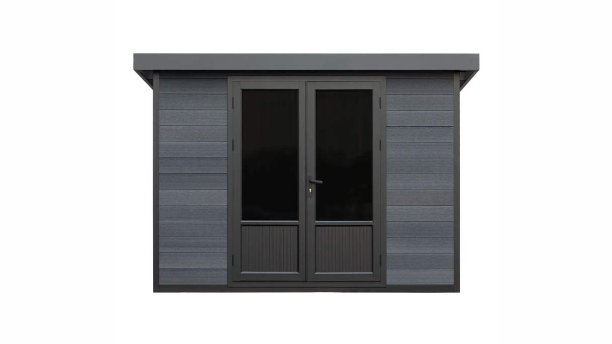 Abri de jardin planeo WPC à toit en appentis XL - Anthracite 400 x 300 cm