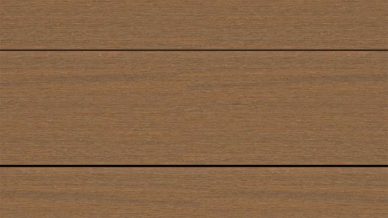 planeo ANTIKWoodline - Lame de terrasse massif en WPC CoEx - Teck de Birmanie 3 m - rustique/brossé lisse