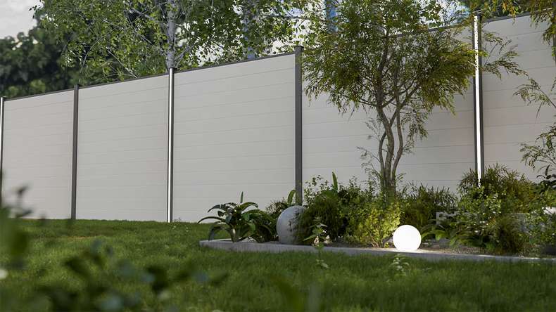 planeo Gardence Simply Small - Clôture PVC à emboîter Blanc 180 x 180 cm