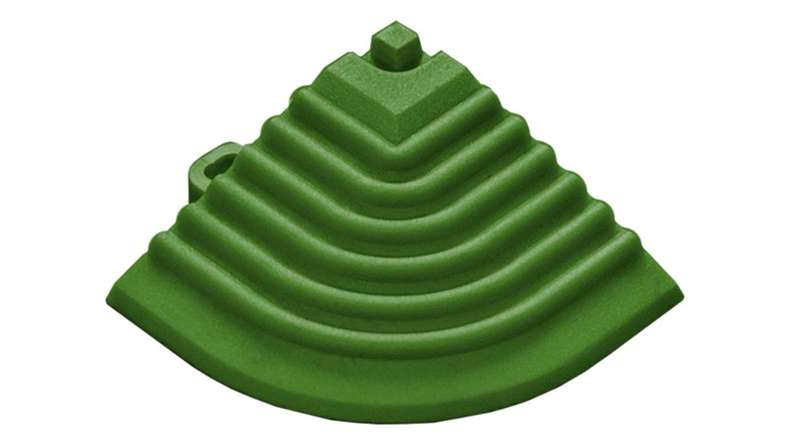 planeo élément d'angle pour carreaux de terrasse à clipser 40 x 40 cm - vert 