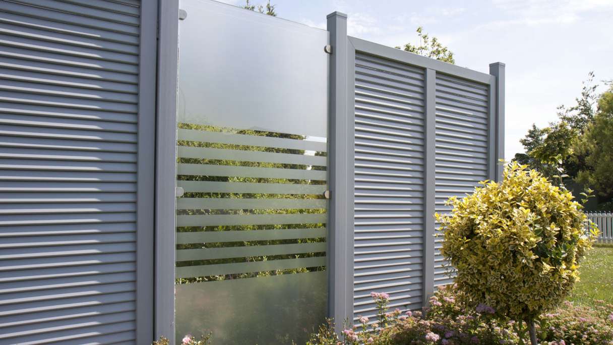 planeo Gardence Flair - Brise-vue en verre, bandes verticales