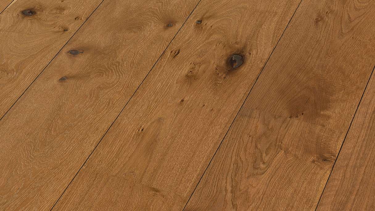 MEISTER Lindura-plancher en bois HD 400 - 08911 Chêne authentique brun châtaigne huilé naturel 2200 x 270 x 11 mm (500213-2200270-08911)