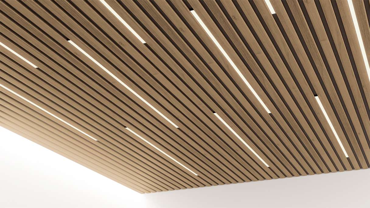 Skaben Panneau acoustique SilentWall Easy-Sticks - Chêne Rustique - 250 x 3,45 cm