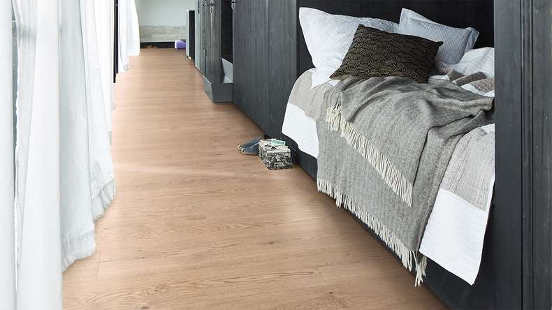 Sol en bois MEISTER Lindura HD 400 - 08908 Chêne animé blanc crème huilé naturel 2200 x 270 x 11 mm (500213-2200270-08908)