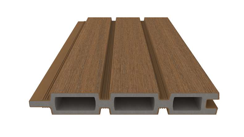planeo LINEA - WPC CoEx Clôture à emboîter en losange Burma Teck 176 x 183 cm
