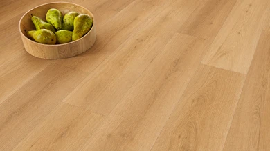 Vinyle rigide à clipser planeo - SolutionX 2 en 1 BigSize Belle Oak, lames XL de 1,83 m de long | Isolation phonique intégrée (ECF-BS-86)