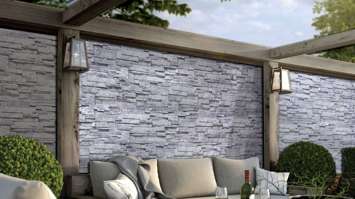planeo revêtement mural  aspect pierre - NovikStone DS Carrara Collection Grigio - 1054 x 334 mm