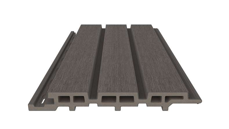 planeo DesignPro - Bardage de façade en WPC gris foncé 2900 x 175 mm