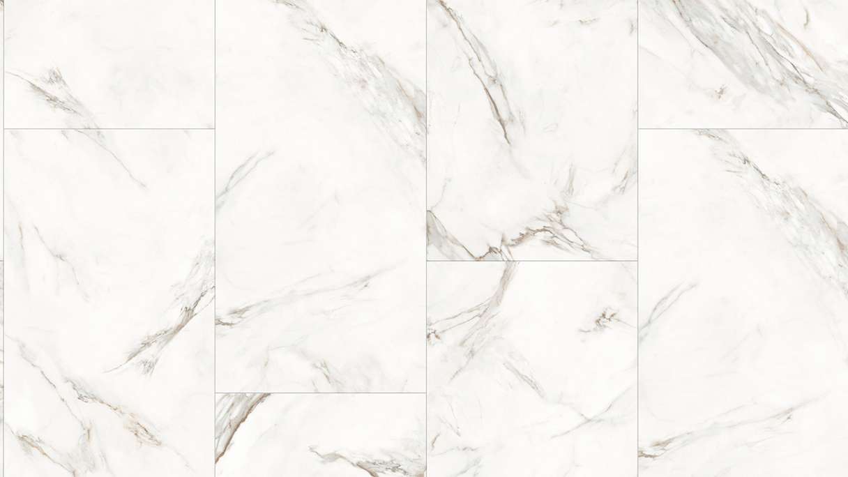 Gerflor Vinyle à clic Rigid - Création 55 Clic Acoustic White Marble | Isolation phonique intégrée (61261743)