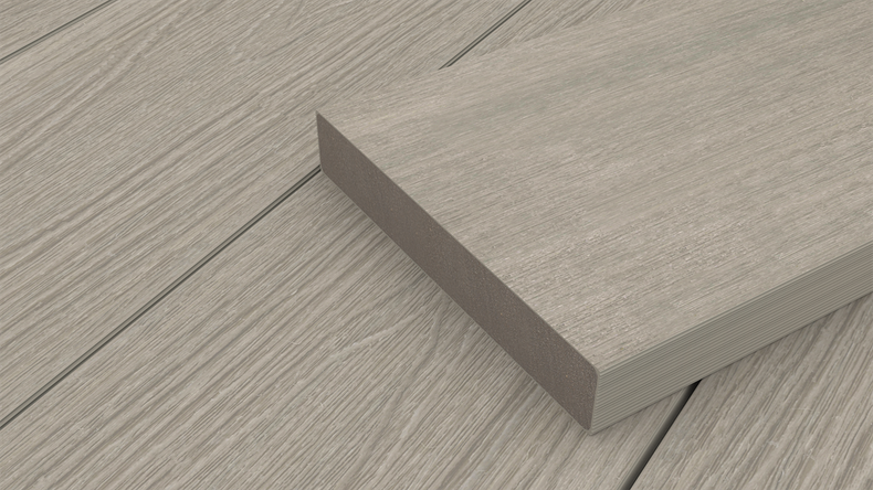 planeo UNIDeck - Lame de terrasse en WPC CoEx, gris clair, 3 m - texturée/brossée lisse