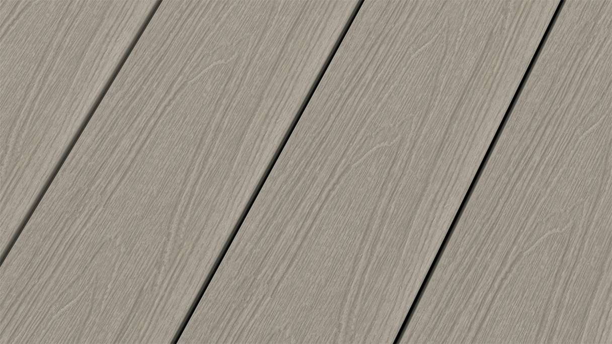 planeo WOODLine Nature - Lame de terrasse WPC CoEx enrobée chambre creuse - gris clair 3m structuré/lisse brossé