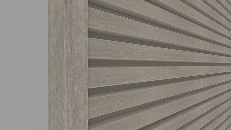 planeo LINEA - Profilé d'extrémité en aluminium CoEx, gris clair, 3000 x 74 x 61 mm
