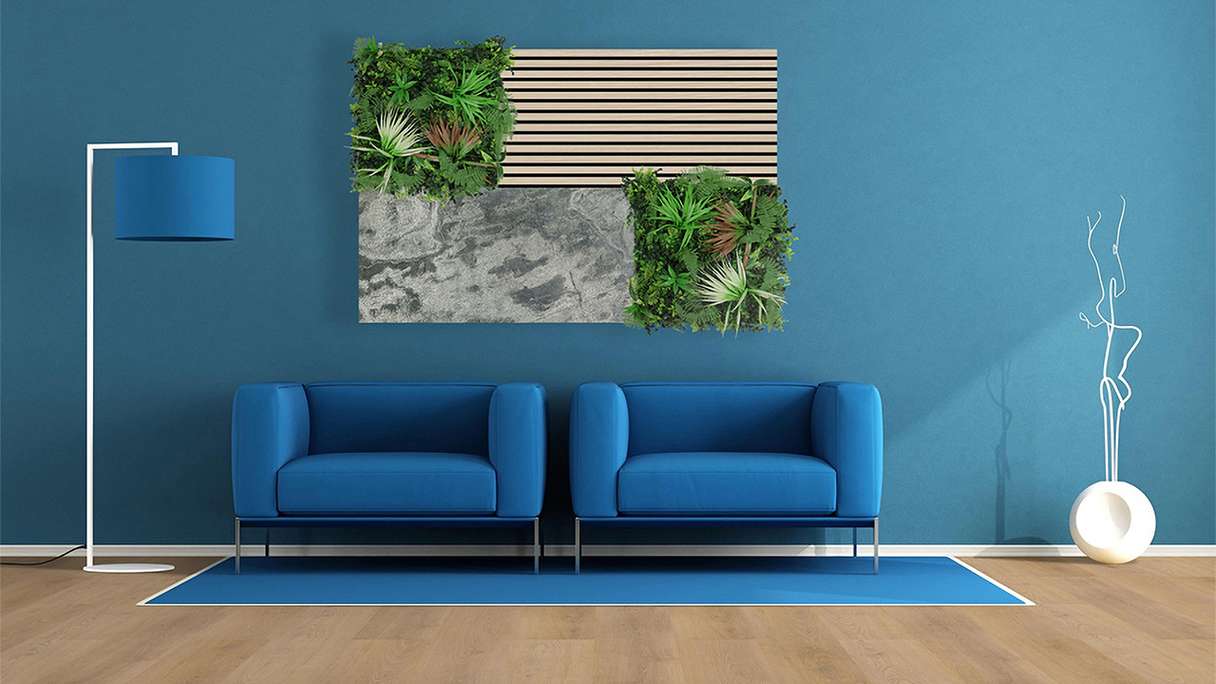 planeo Panneau acoustique - MixWall Mineral Mood Crystal Slate 52 x 104 cm | Pierre véritable (PLMW-10511A)