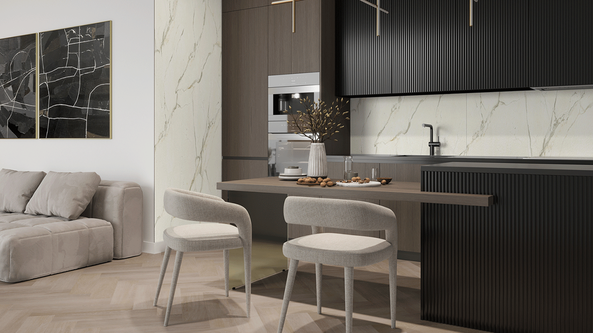 Revêtement mural SPC planeo - CeraRock Tile Carrara Marble XL 280 x 117,5 cm