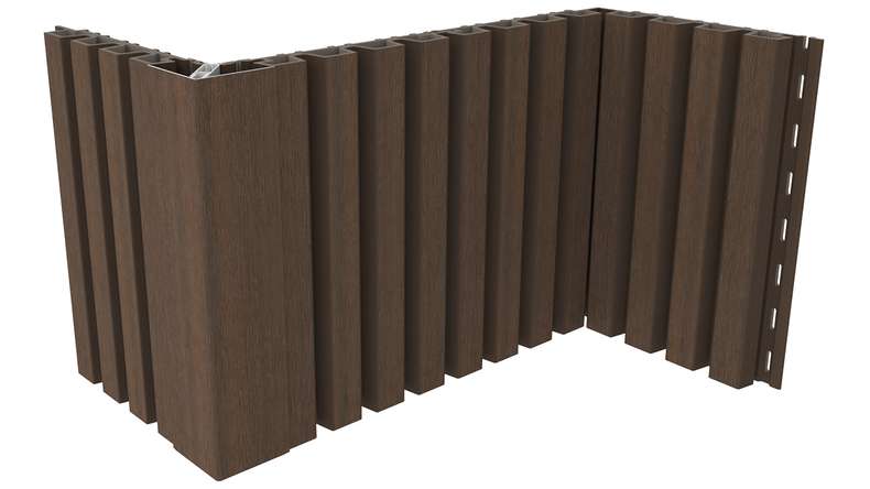planeo LINEA Slim - Bardage de façade en WPC CoEx, teinte Ipe brun, 2900 x 215 mm