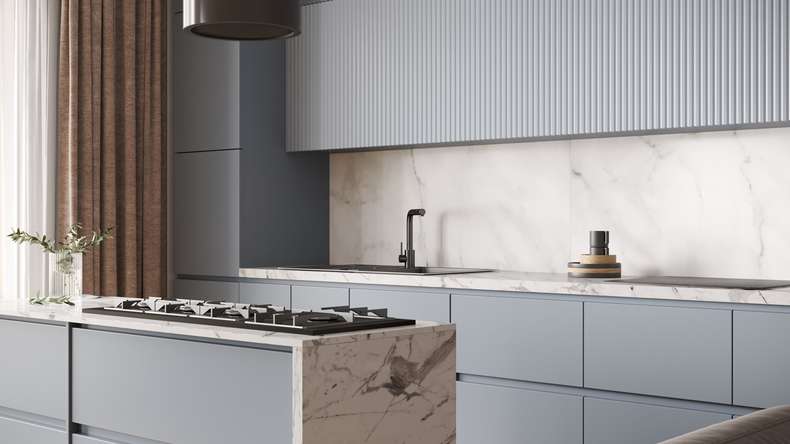 planeo Wallboard - Marble Grey-White Matt - différents formats