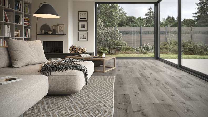 SKAVA rigide Sol PVC clipsable - Home Grey Oak | isolation phonique intégrée (LO-1090)