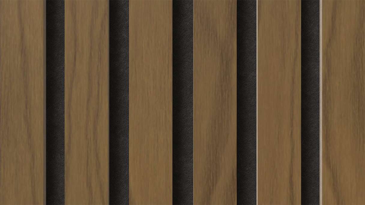 planeo Panneaux acoustiques - Noyer 2480 x 600 x 21.5 mm | ignifugé