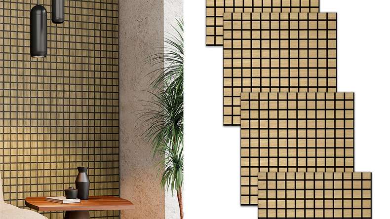 Skaben Panneau acoustique SilentWall Cube - Chêne brun clair - 61 x 61 cm
