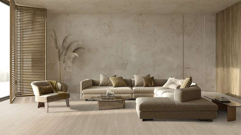 Gerflor Sol PVC clipsable - Virtuo 30 Rigid Acoustic EIR Blomma Light | isolation phonique intégrée (39131464)