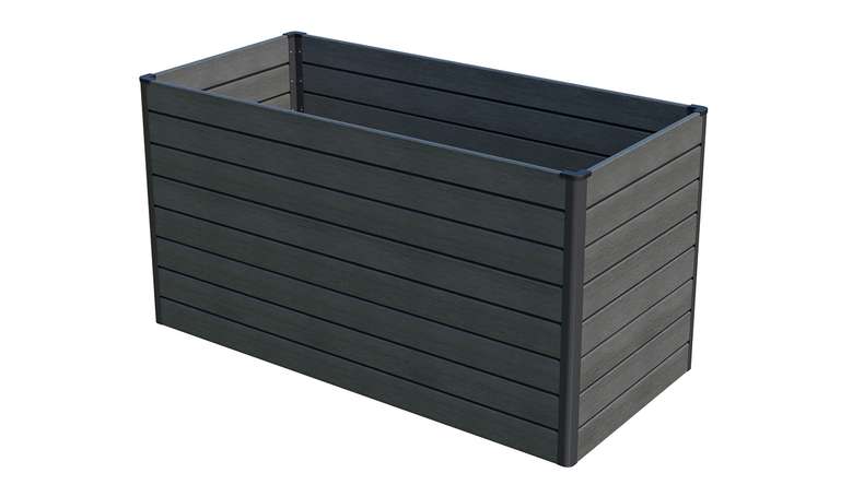 planeo BPC-Rhombus bac surélevé rectangulaire - gris pierre co-ex. 150 x 70 x 79 cm