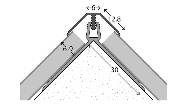 Système de profilés muraux planeo Angle extérieur 169 - 260 cm
