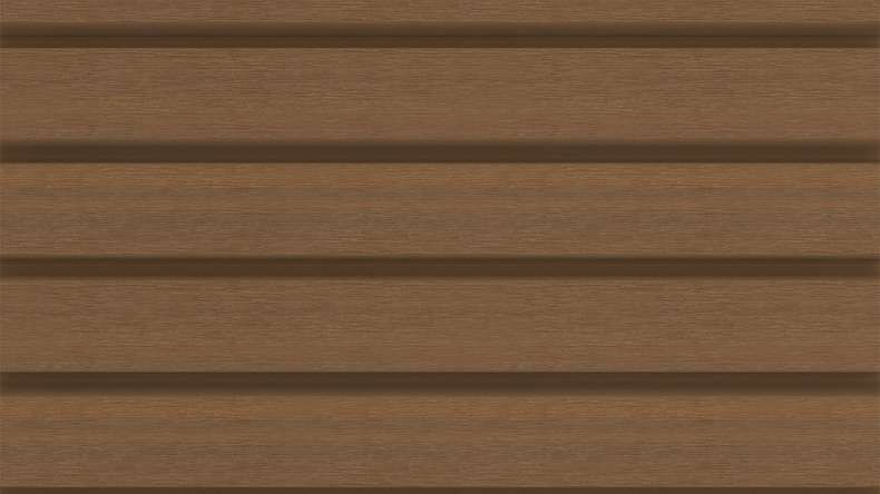 planeo LINEA Wide - Bardage de façade en WPC CoEx « Burma Teak » 2900 x 181 mm
