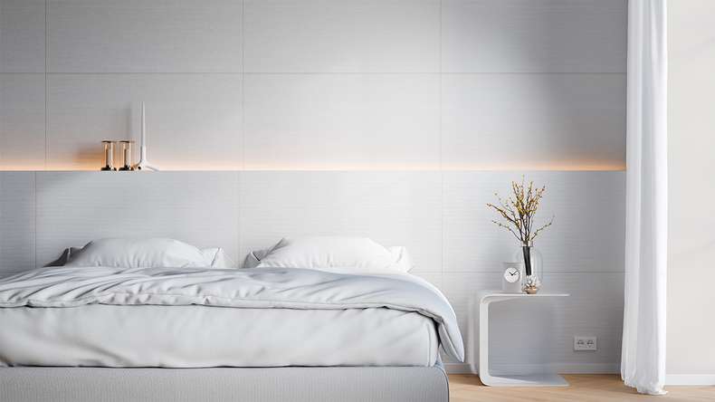 planeo Revêtement mural SPC - CeraRock Tile Stripes Concrete White 120 x 60 cm