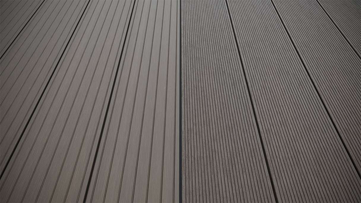 planeo LightWood WPC Lame de terrasse alvéolaire - gris clair 4.2m rainuré/cannelé