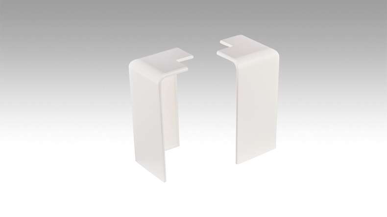 MEISTER Angle extérieur autocollant pour plinthe Profil 15 MK | 15 F MK | 20 PK | 20 PK Aqua 2001 Blanc (800034-02-02001)