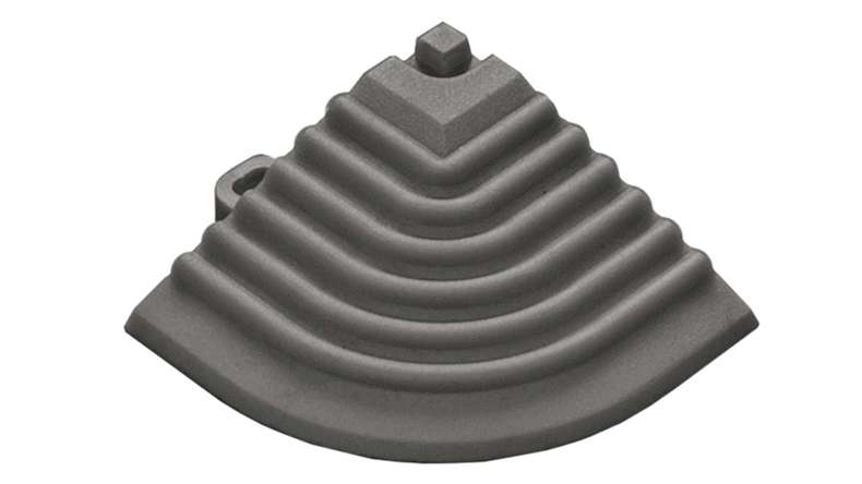 planeo élément d'angle pour carreaux de terrasse à clipser 40 x 40 cm - gris foncé