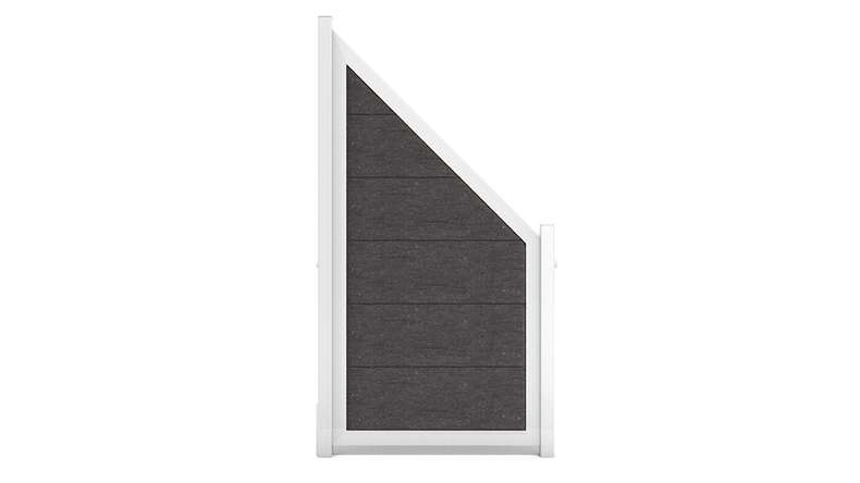 planeo Gardence Guard - Clôture composite Oblique Anthracite avec cadre aluminium argent