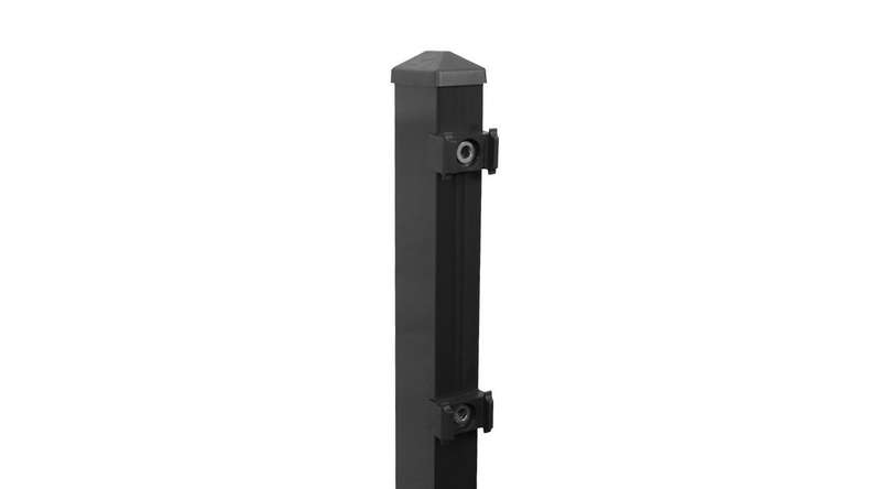 Poteau de clôture de type P anthracite pour clôture à double maille