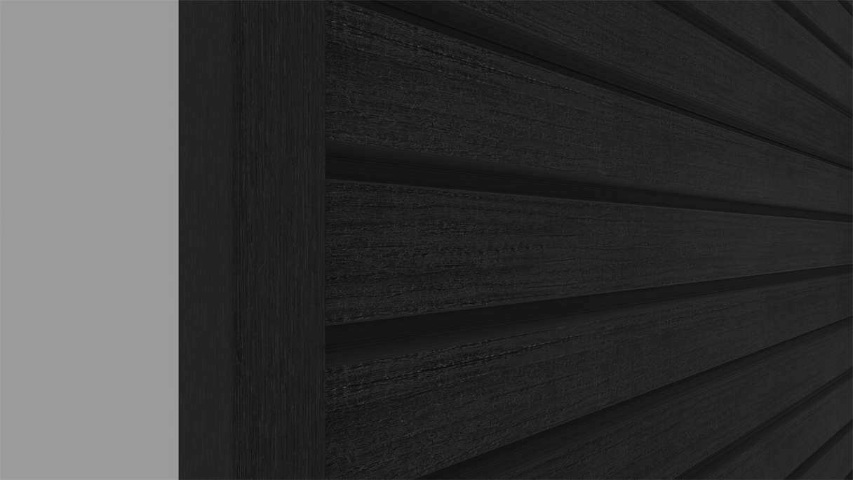 planeo LINEA Wide - Revêtement de façade en WPC CoEx, noir, 2900 x 181 mm
