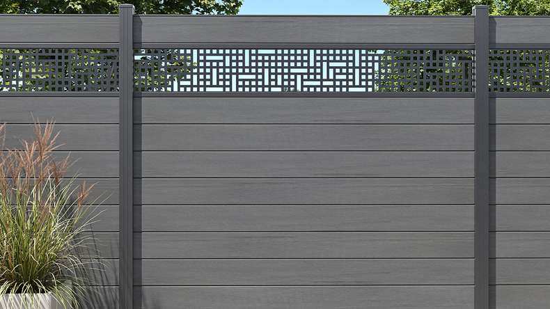planeo Gardence Strong - Clôture composite Carré gris pierre