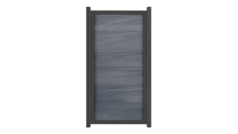 planeo Gardence Guard - Clôture composite Vertical Gris pierre avec cadre aluminium Anthracite