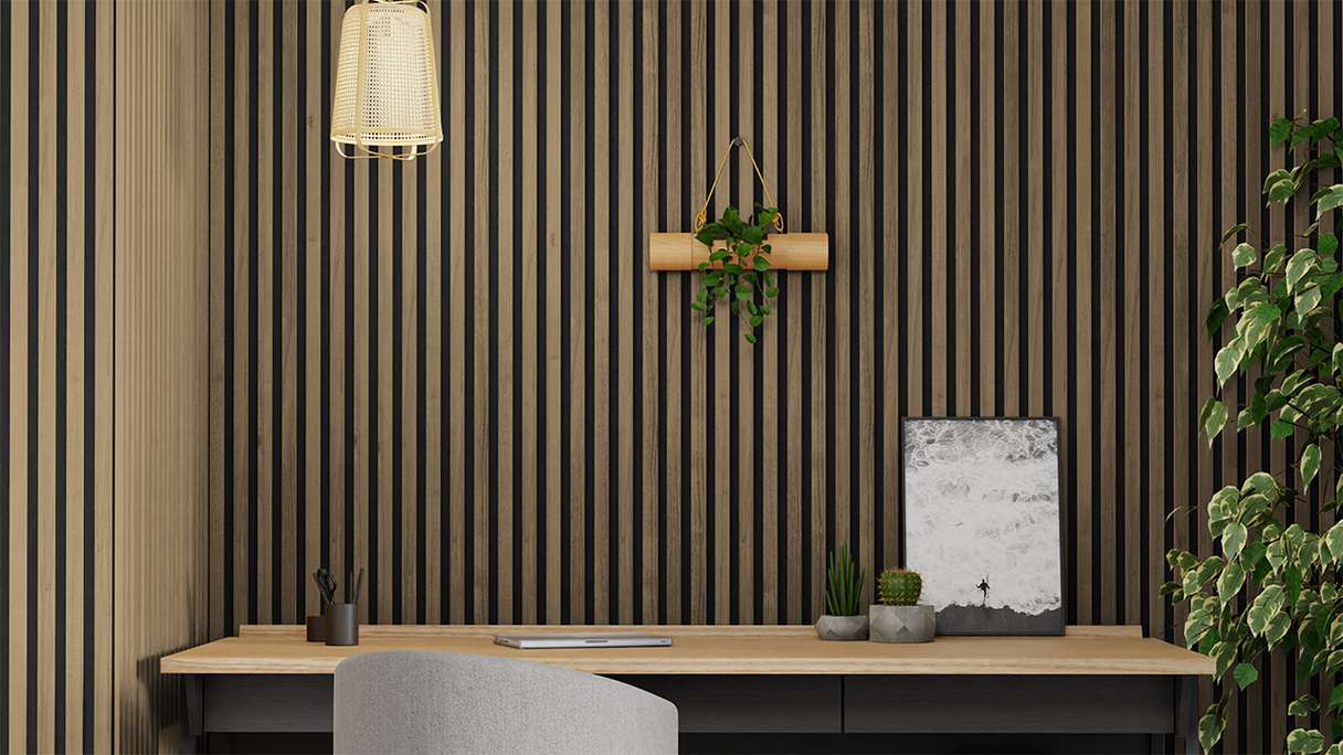 Skaben Panneau acoustique SilentWall Comfort - Chêne rustique - 250 x 30 cm