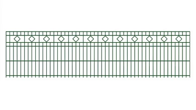 planeo Clôture décorative à double fils Carré 6/6/6 RAL 6005 Vert mousse