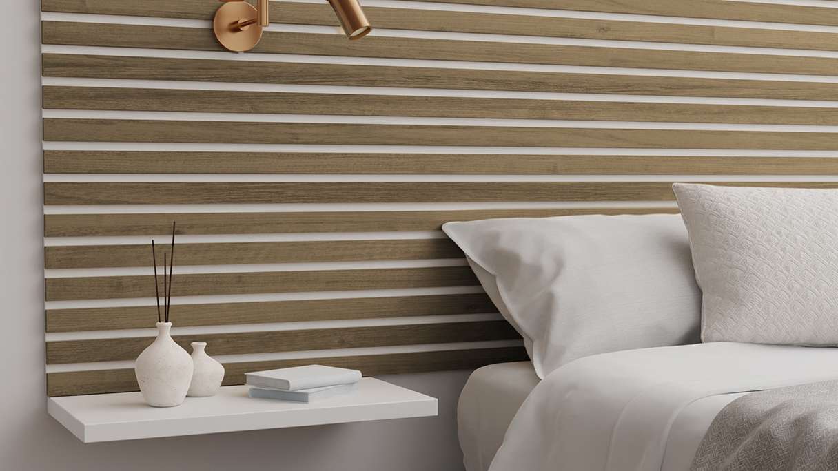 Skaben Panneau acoustique SilentWall Easy-Sticks - Chêne Rustique - 250 x 3,45 cm