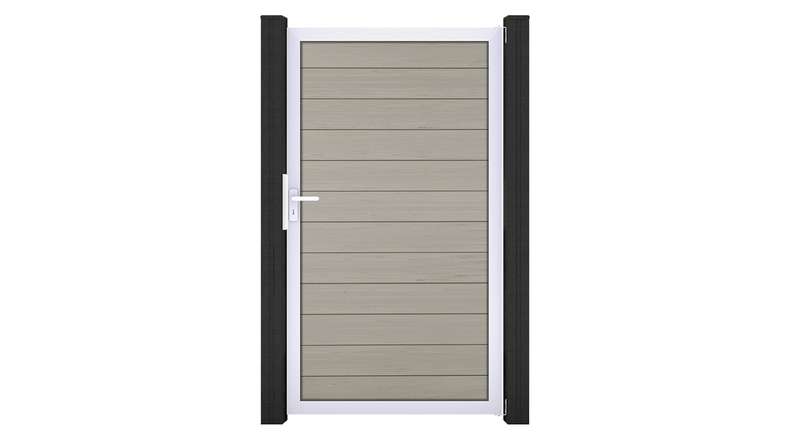 planeo Gardence Strong - Porte composite universelle Bi-Color Blanc avec cadre aluminium